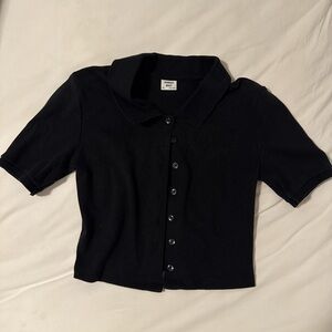 Aritzia Cropped Polo Button-up